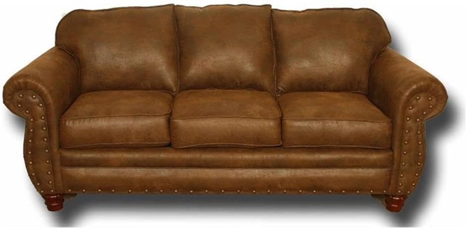 Traditional Microfiber Sedona Sofa in Brown