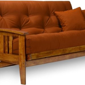 Wood Futon Frame - Full Size (Frame Only), Transform to 3 Positions - Sofa, Lounger, Bed