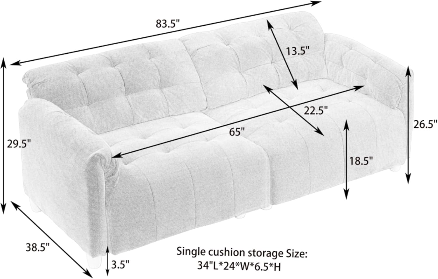 French Retro Cloud Style Flannelette Fabric 2-Seat Sofa with Tufted Cushions, Solid Wood Frame, High-Density Sponge Filling, Soft Upholstered Backrest, Wide Deep Seating, Quick Rebound Support (Green) - Image 2